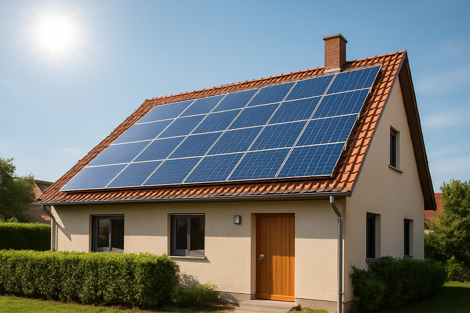Ein Haus mit Photovoltaik